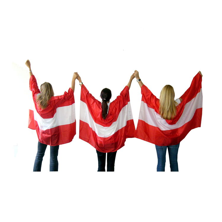 Promotional High Quality Satin Fabric National Flag Body Cape Custom Flags