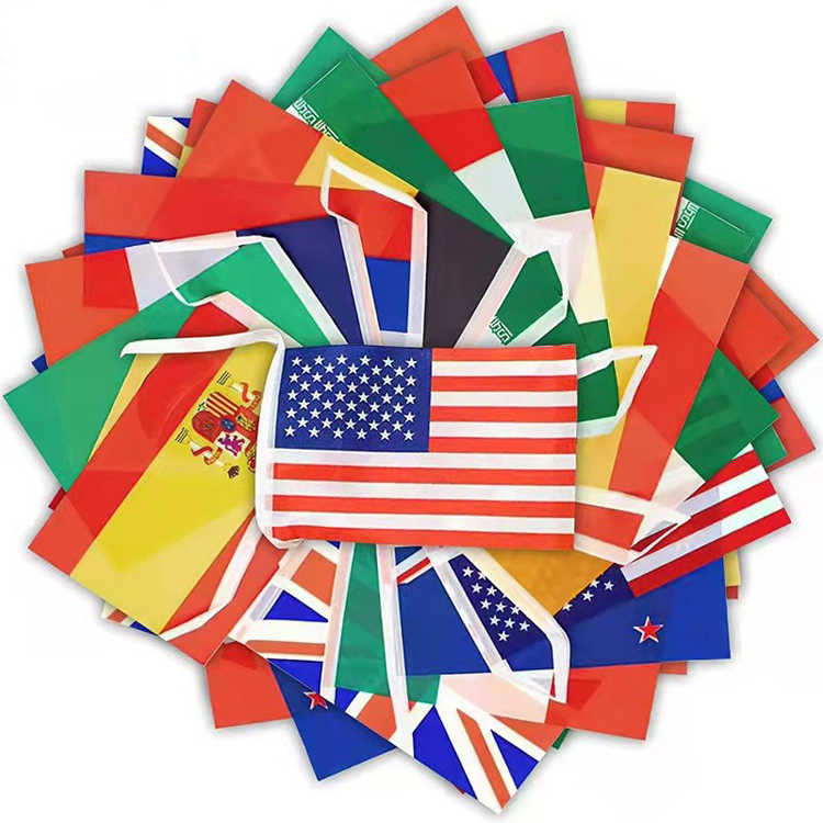 Custom International String Flag Set 14*21cm String Flags