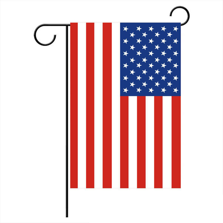 Custom Burlap Ruffle Garden Flag Polyester Garden Flag American