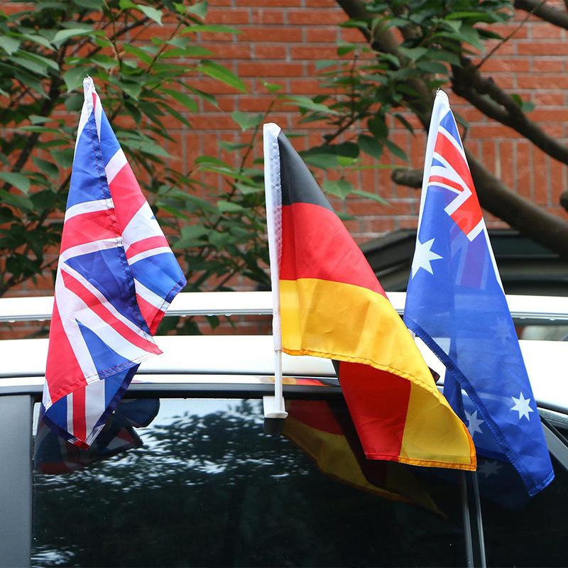 Custom Car Window Flags with Plastic Pole